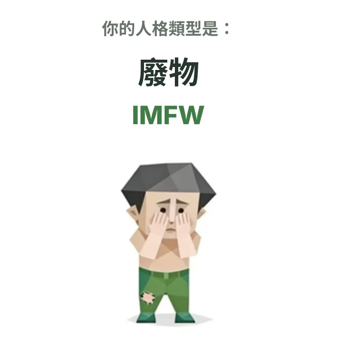 IMFW 廢物 SBTI personality type